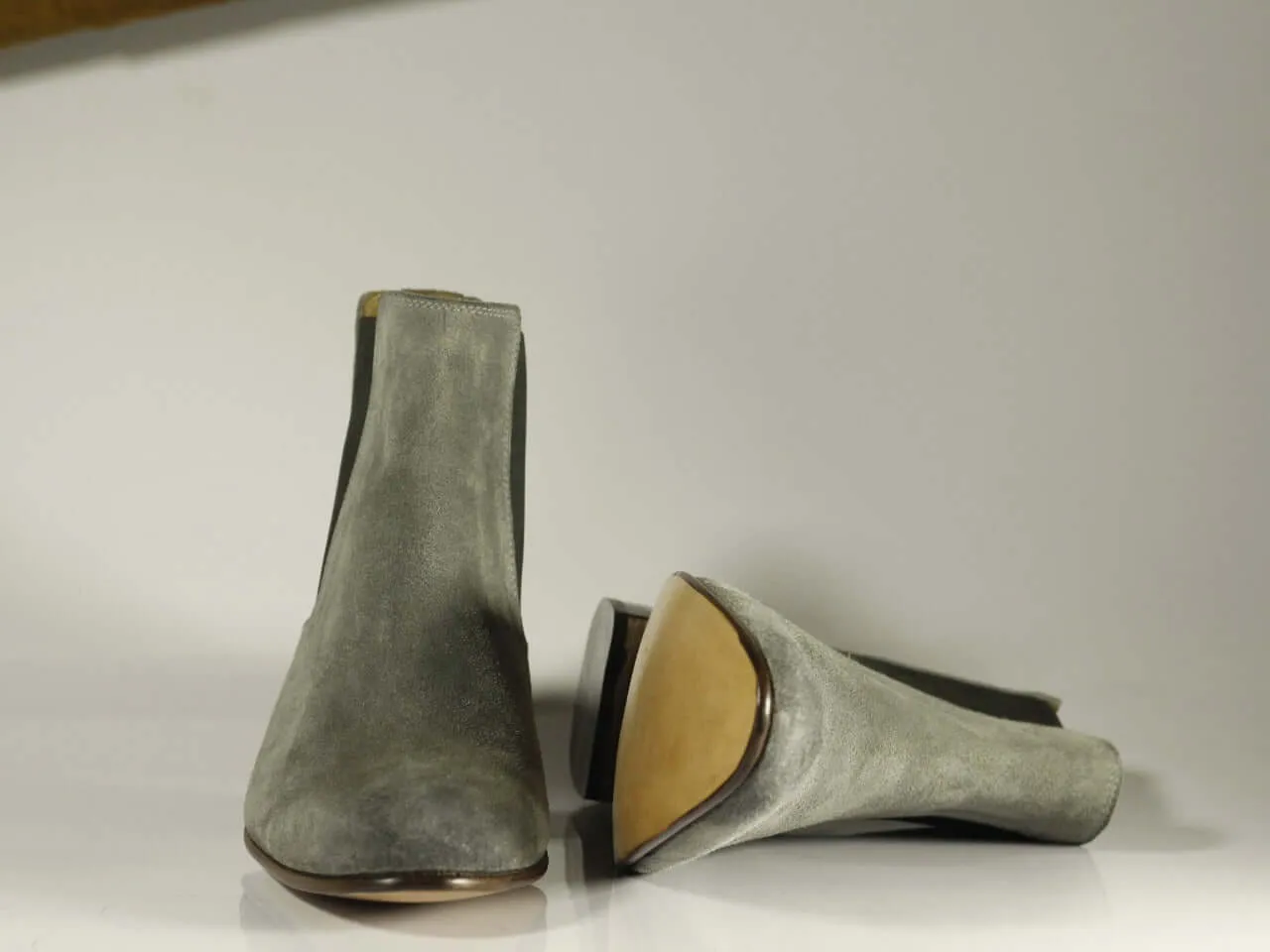 New Men's Handmade Gray Suede Chelsea Boots, Men Ankle Boots, Men Designer Boots
