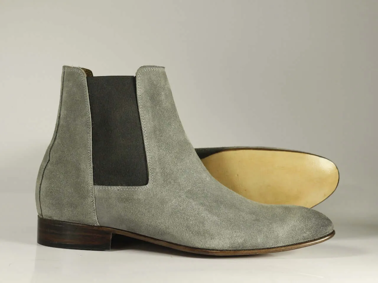 New Men's Handmade Gray Suede Chelsea Boots, Men Ankle Boots, Men Designer Boots