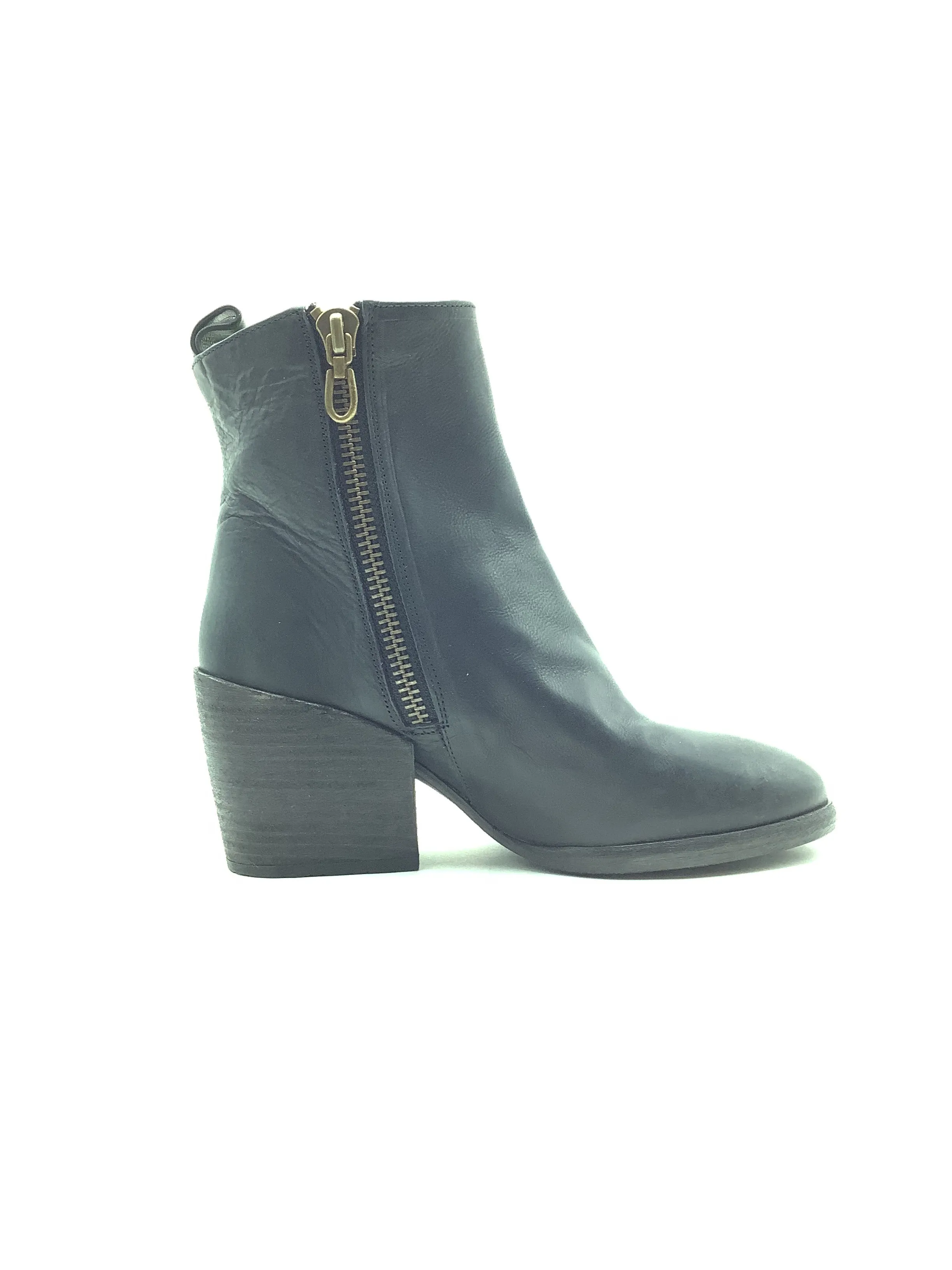 P. Monja Todi Caoba Women's Leather Boots Black Size: 6.5