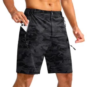 Printed Design Hiking Cargo Shorts With 5 Zipper Pockets