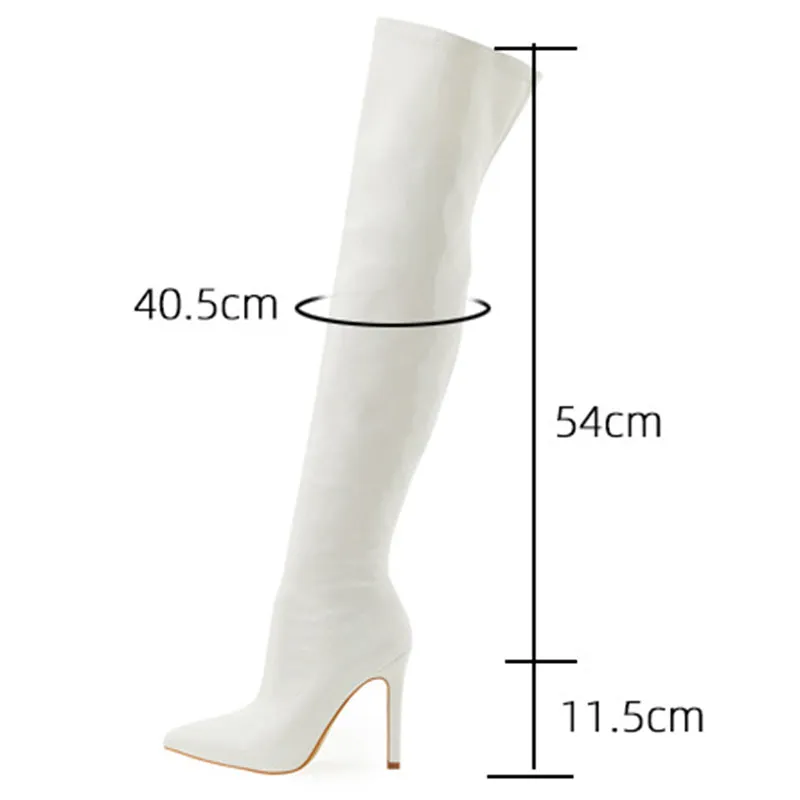 PU patent leather stiletto thigh boots