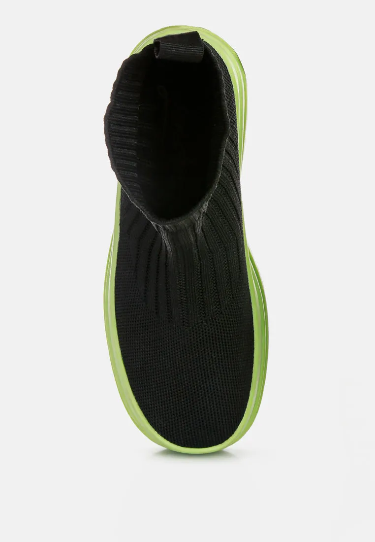 quavo knitted platform chunky boots