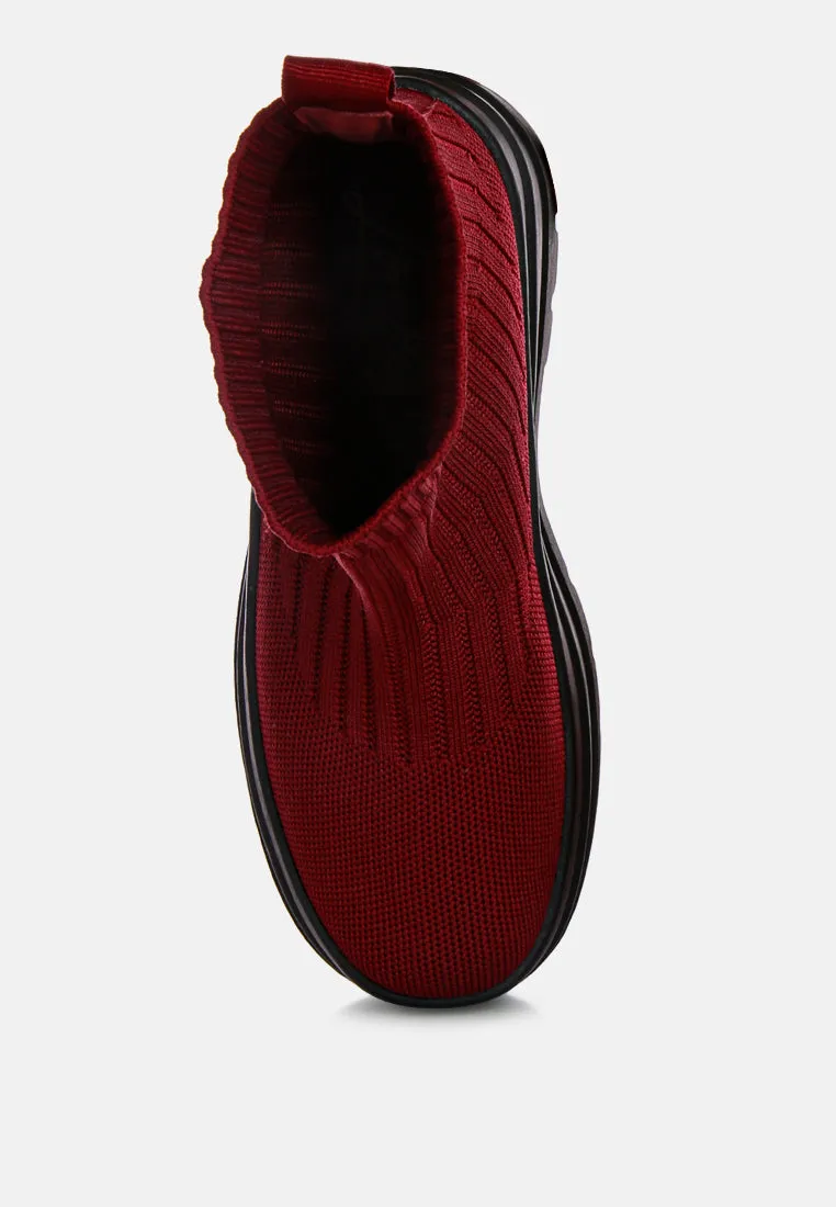 quavo knitted platform chunky boots