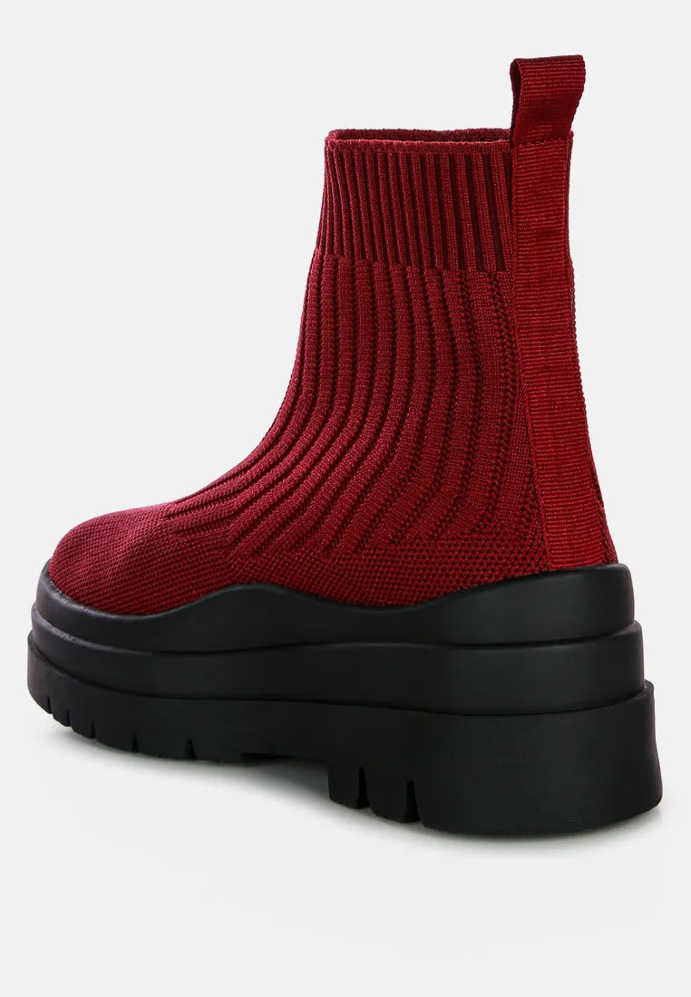 quavo knitted platform chunky boots