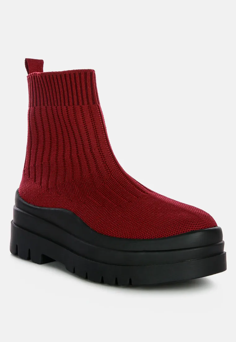 quavo knitted platform chunky boots