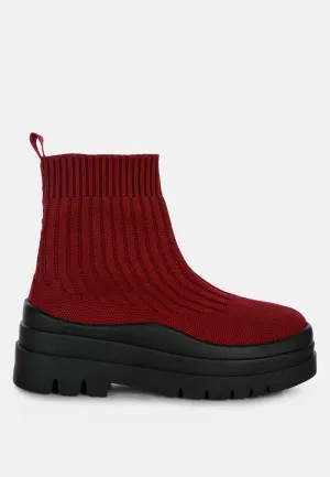 quavo knitted platform chunky boots