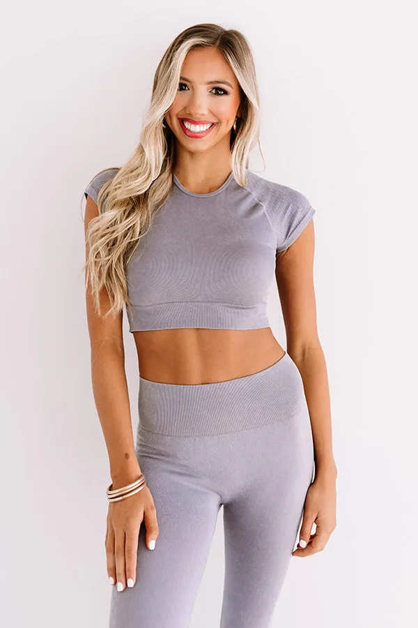 Quiet Meditation Crop Top In Heirloom Lilac