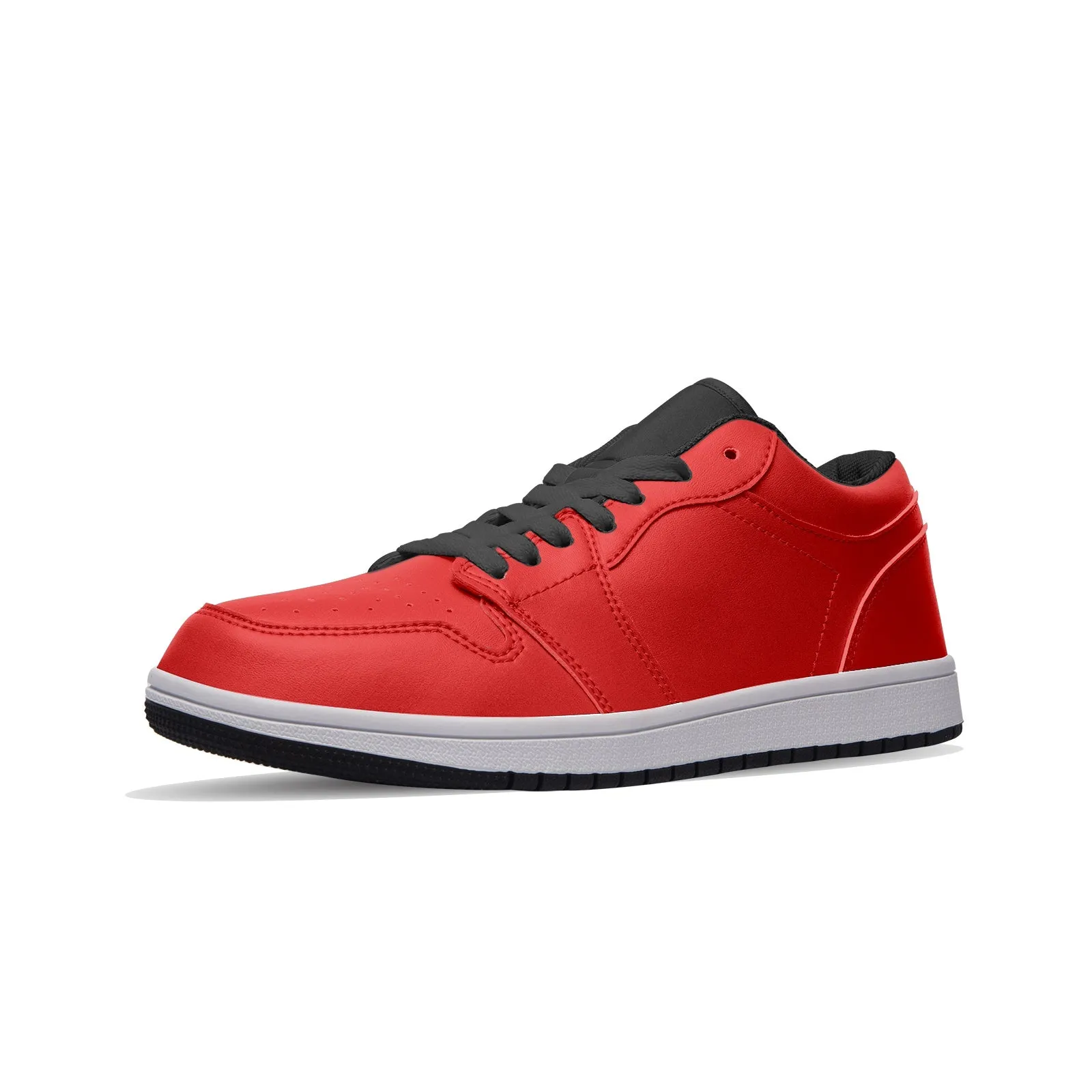 Red Unisex Low Top Leather Sneakers