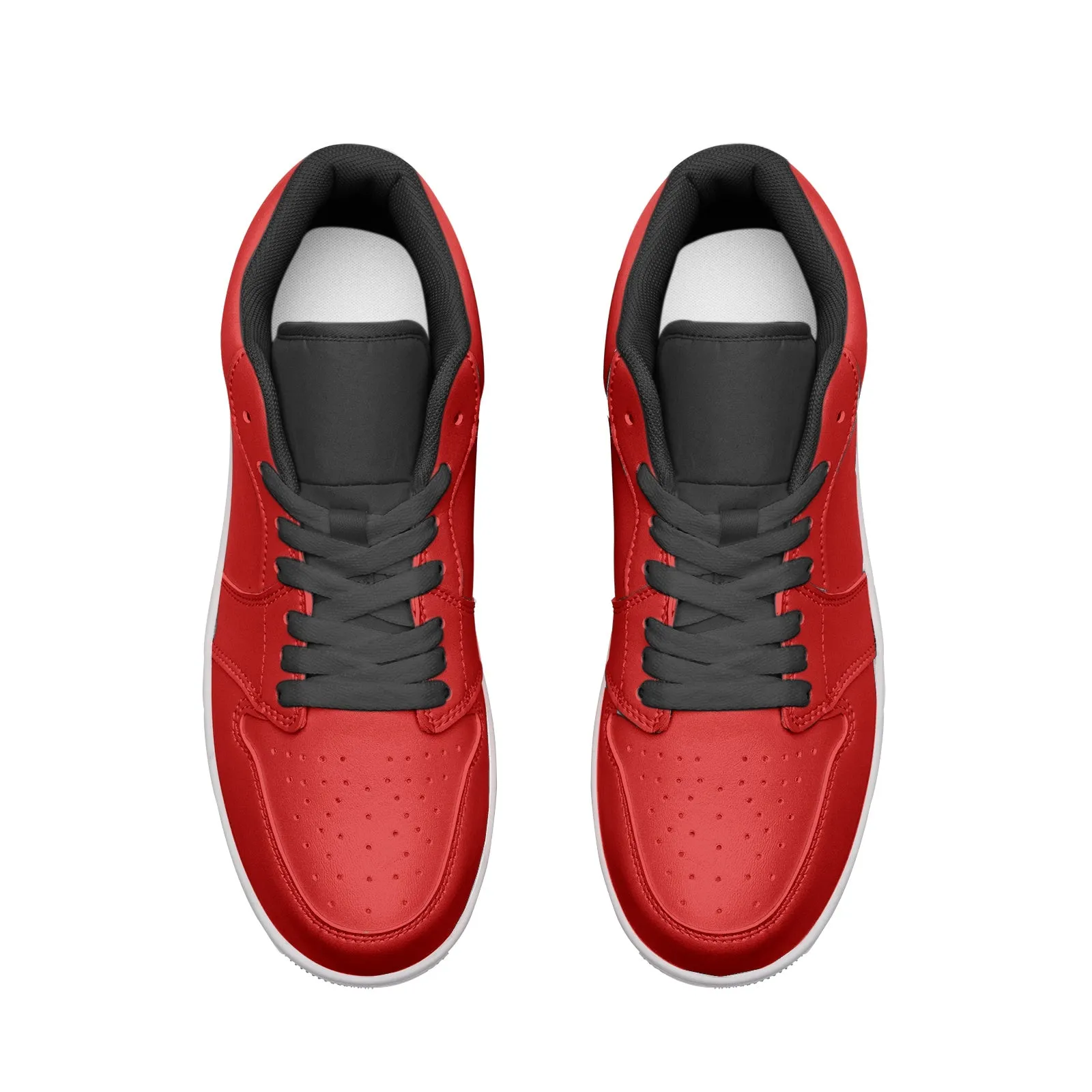 Red Unisex Low Top Leather Sneakers