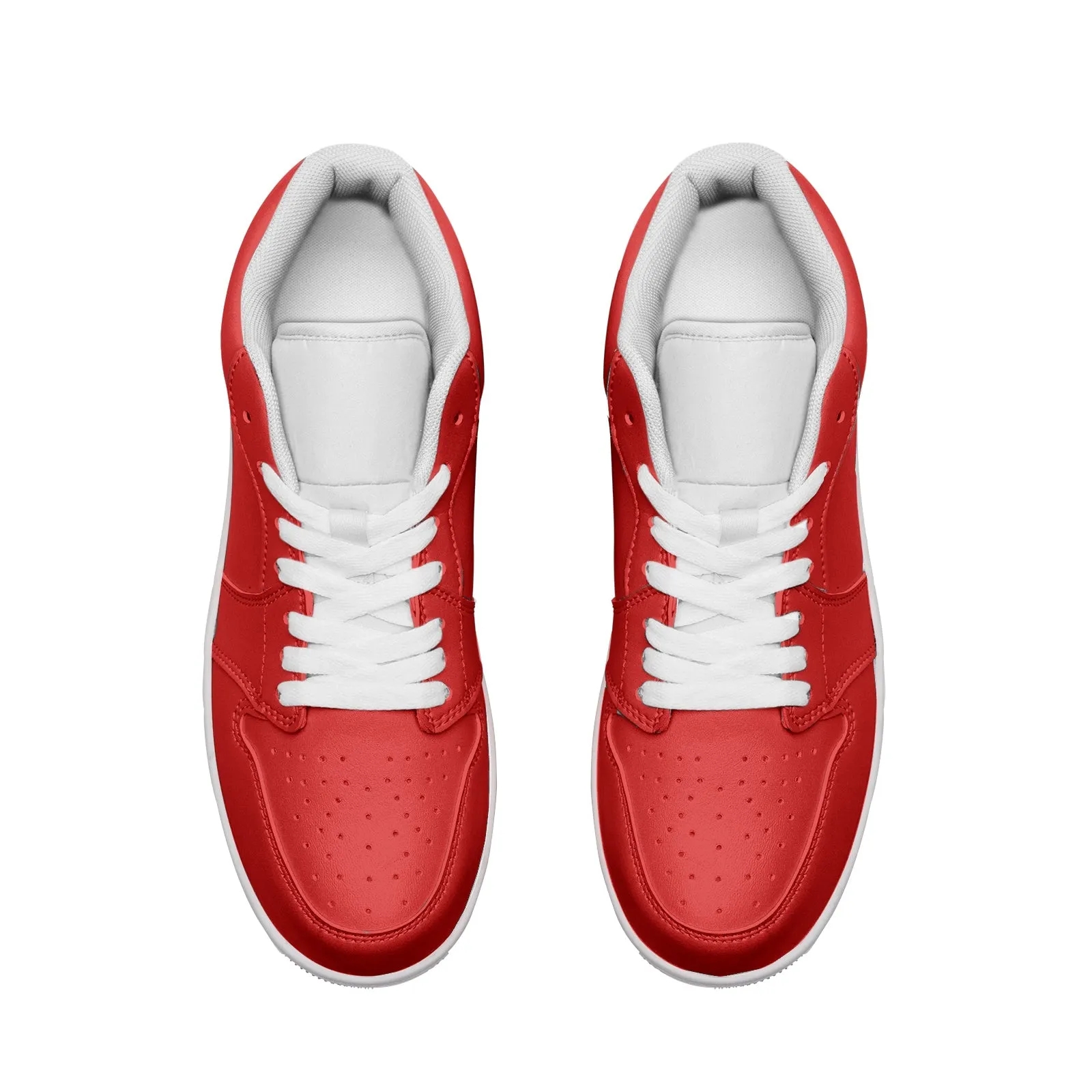 Red Unisex Low Top Leather Sneakers