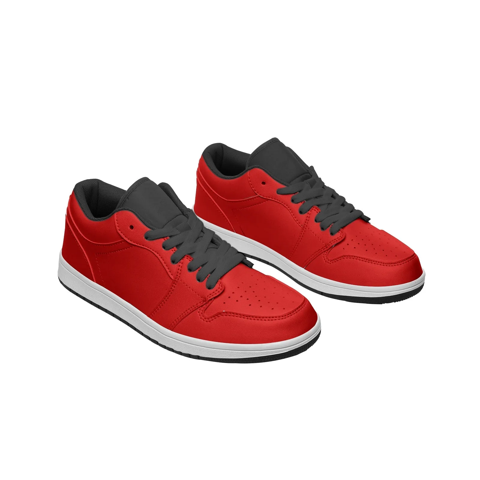 Red Unisex Low Top Leather Sneakers