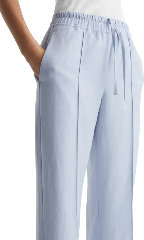 REISS Blue Linen Blend Pull On Trousers UK 6