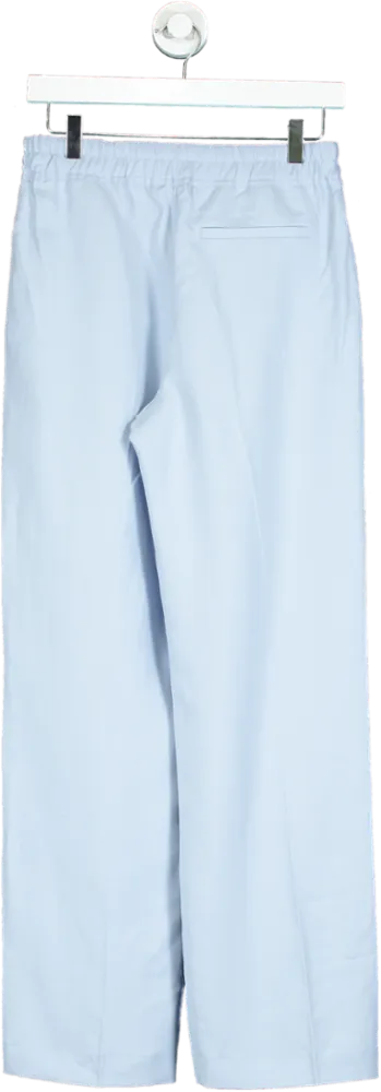 REISS Blue Linen Blend Pull On Trousers UK 6