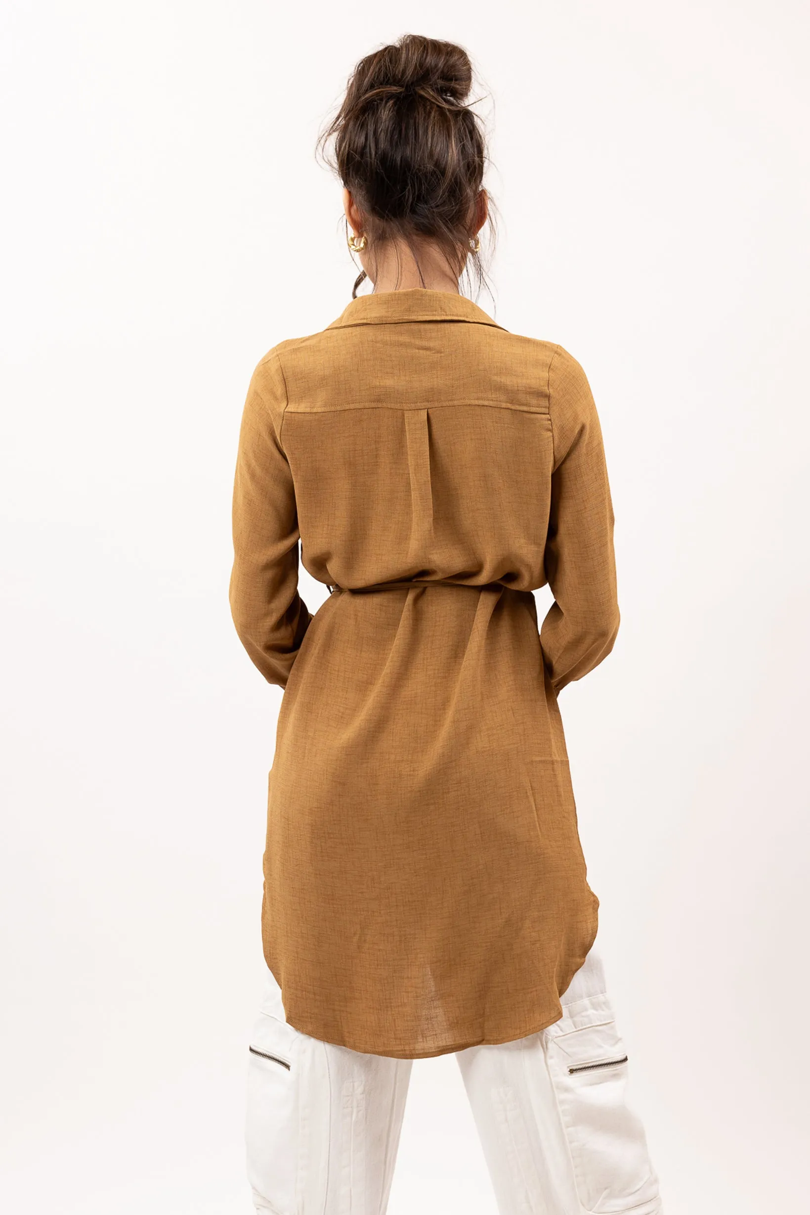 Roll Sleeve Loop Top - Dark Shades