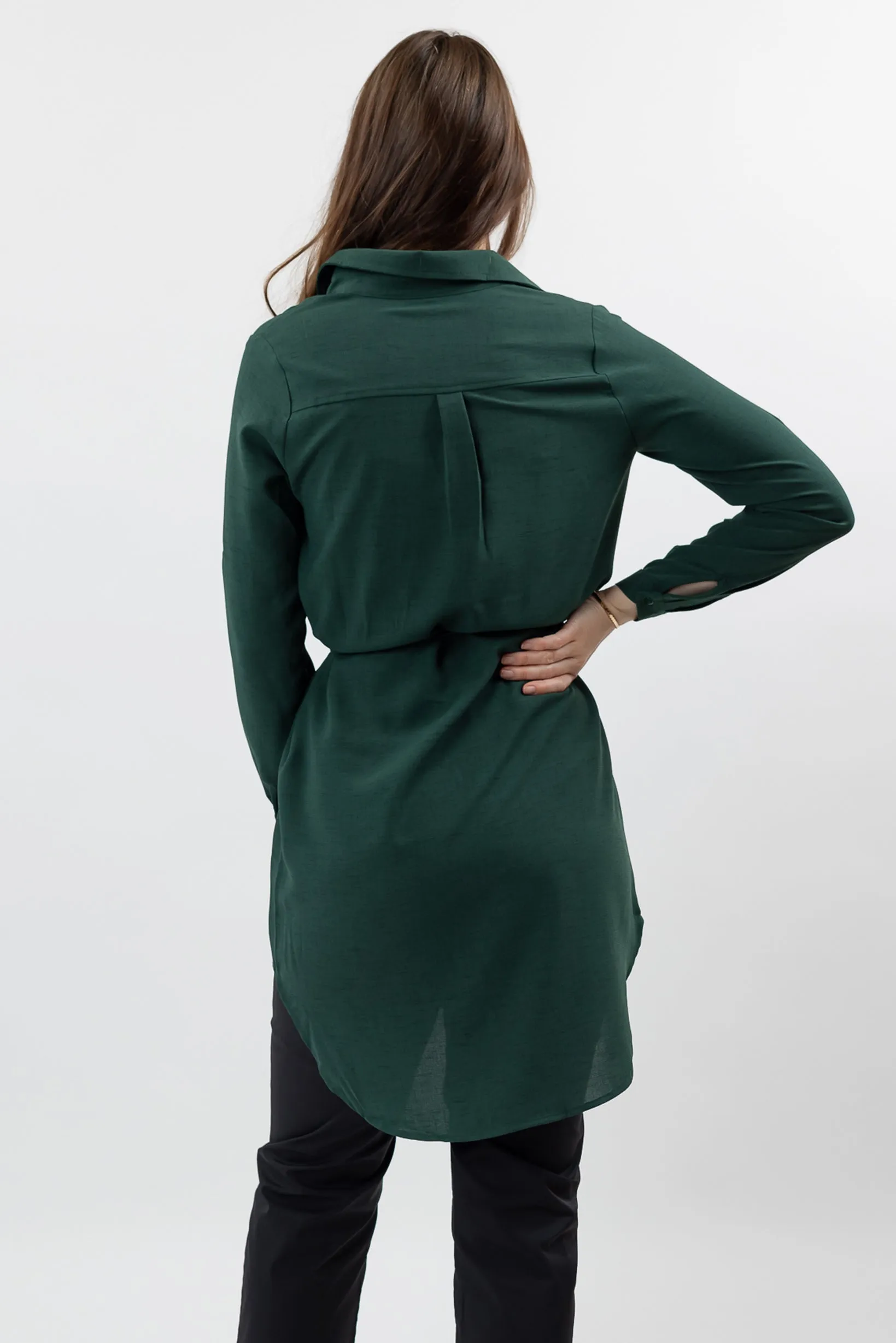 Roll Sleeve Loop Top - Dark Shades