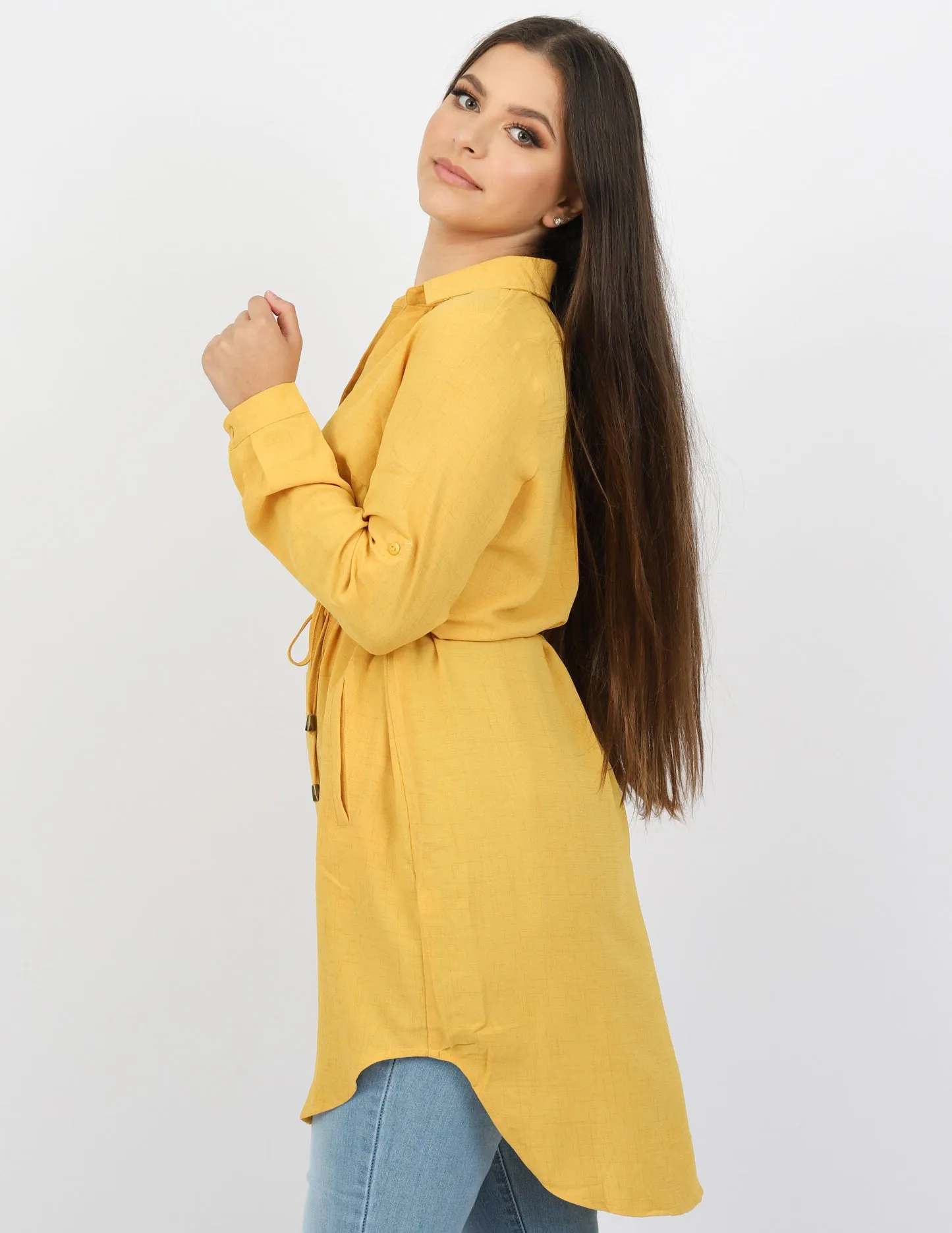 Roll Sleeve Loop Top - Dark Shades