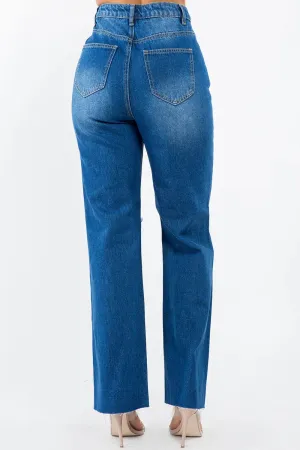 Sheila High Waist Distressed Wide Leg Jeans