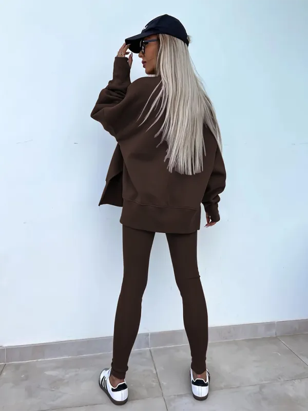 Sporty Casual Set Leggings & Oversized Sweatshirt