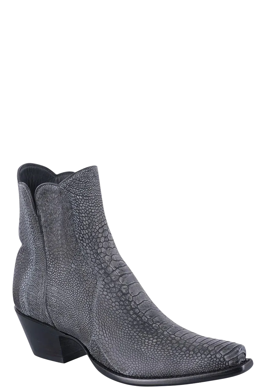 Stallion Women's Ostrich Leg Zorro Cowgirl Boots - Dark Gray Nubuck