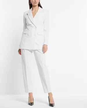 Super High Waisted Pleated Ankle Pant in White