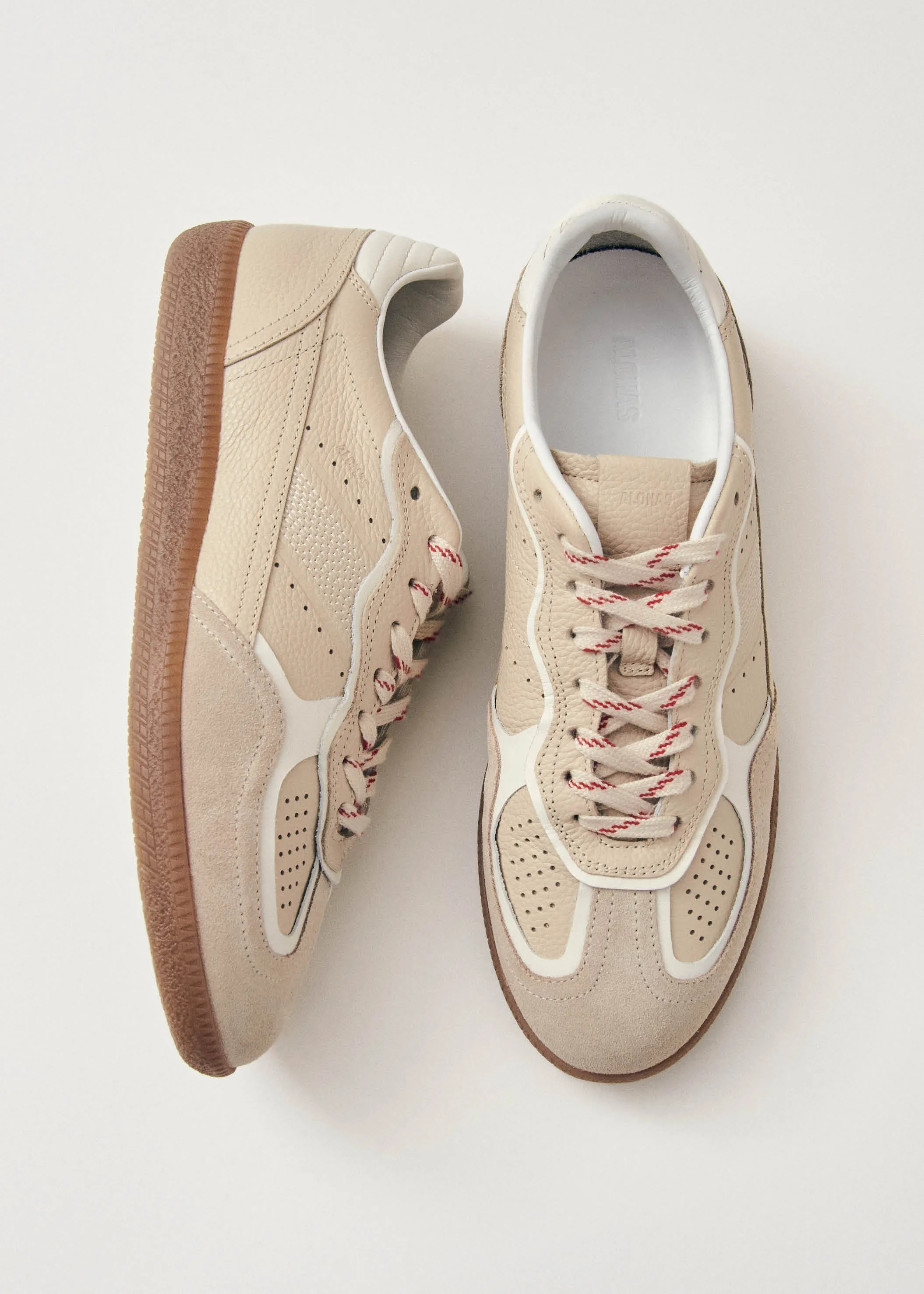 Tb.490 Rife Grain Leather Sneakers Beige