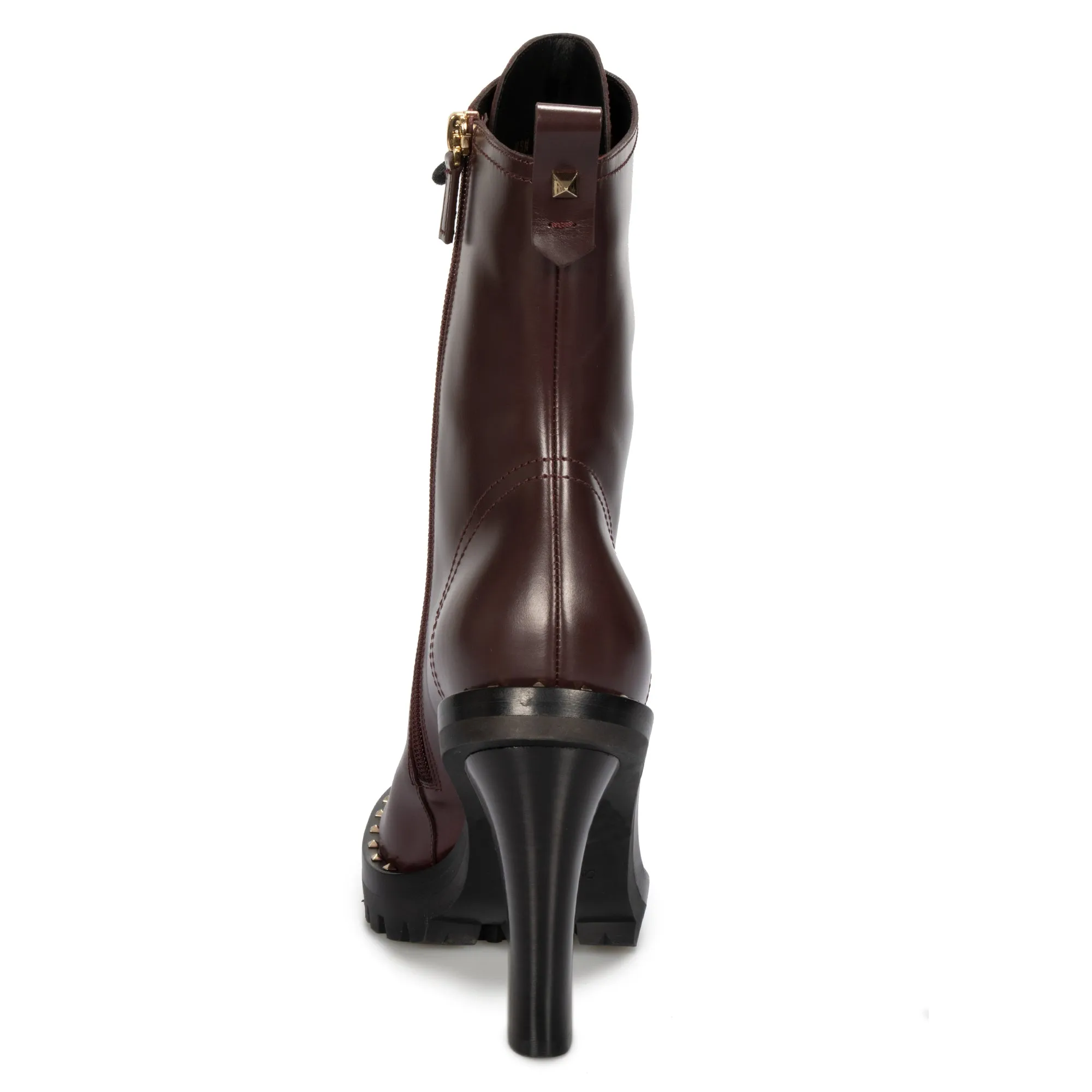 Valentino Soul Rockstud Boots in Burgundy