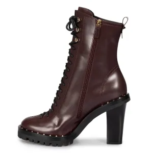 Valentino Soul Rockstud Boots in Burgundy