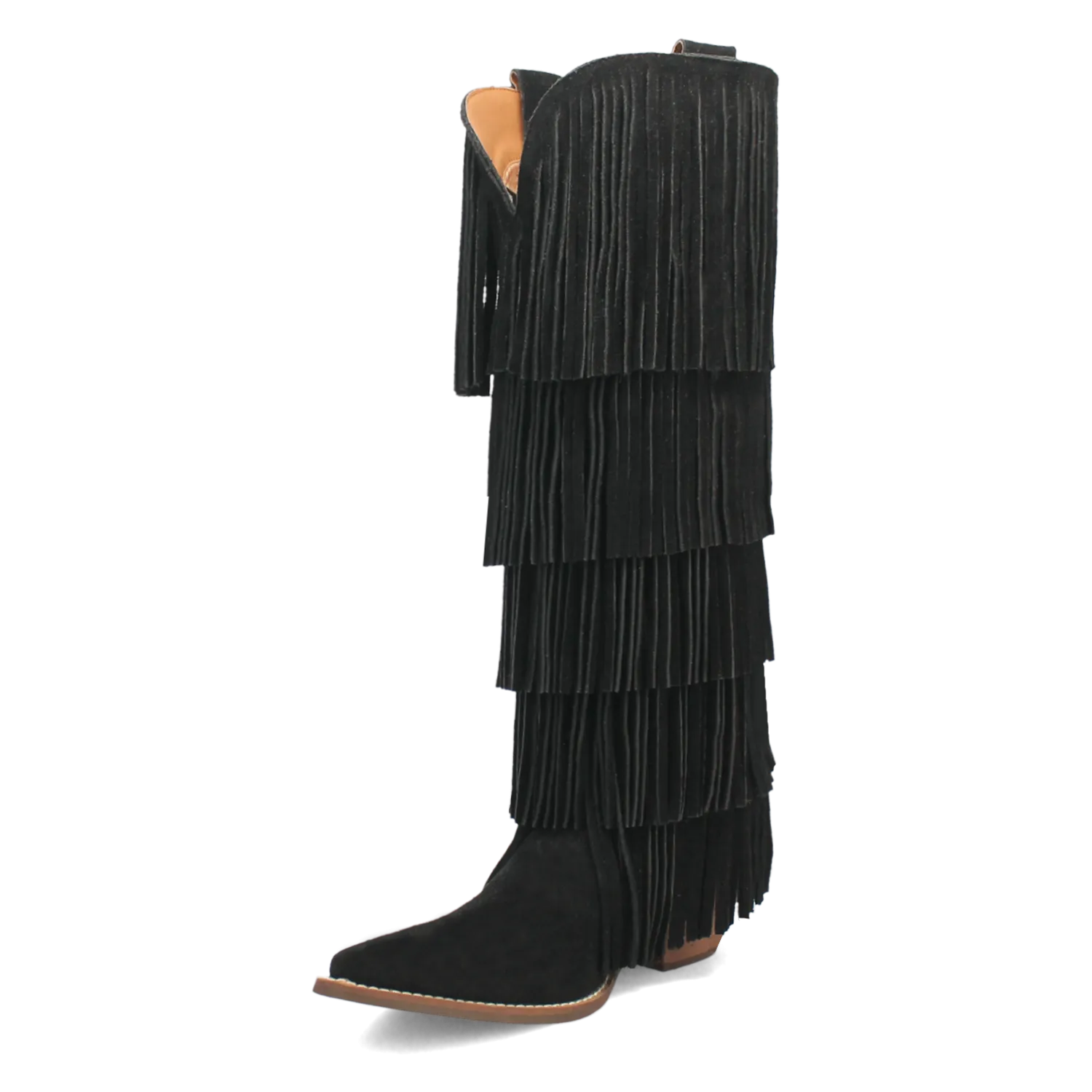 Wild Child Black Suede Leather Fringe Boots (DS) BACKORDER NOVEMBER 2024