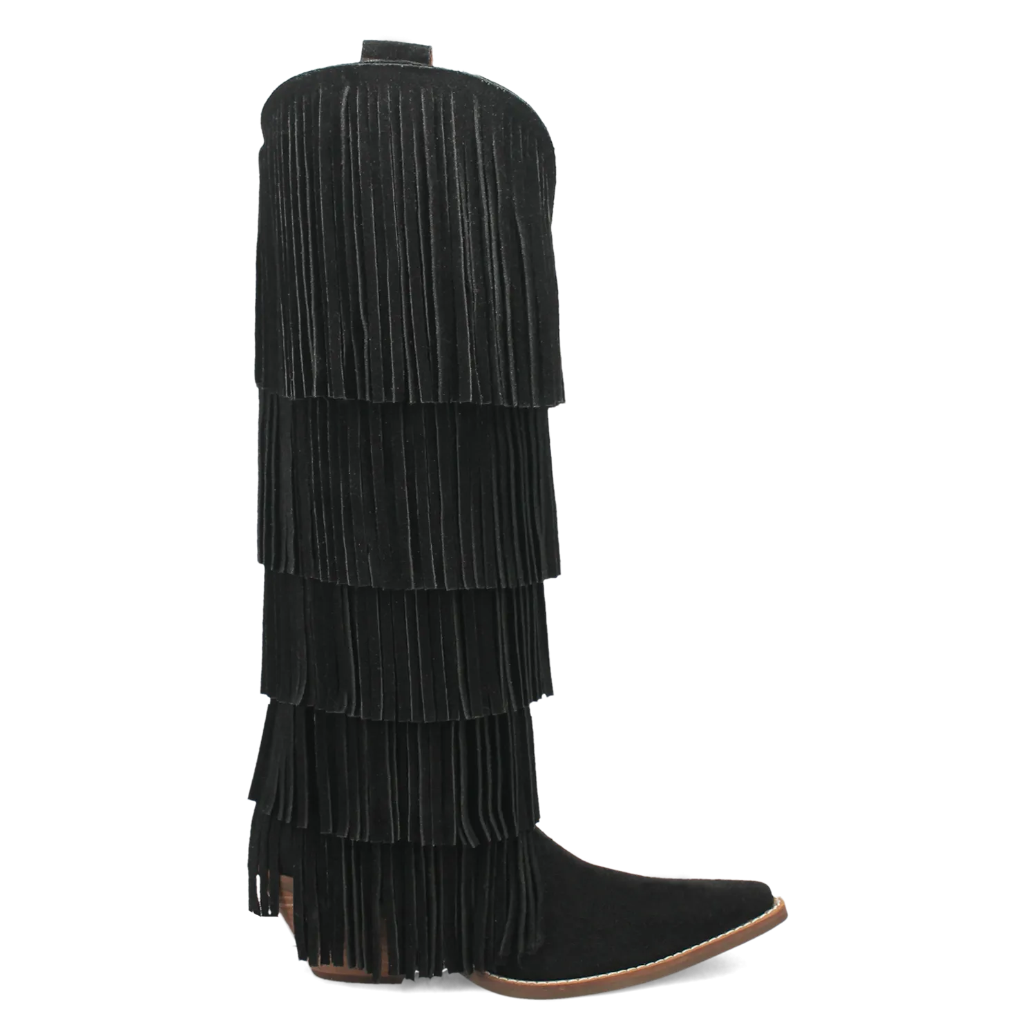 Wild Child Black Suede Leather Fringe Boots (DS) BACKORDER NOVEMBER 2024