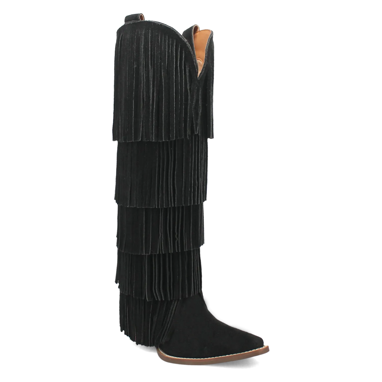 Wild Child Black Suede Leather Fringe Boots (DS) BACKORDER NOVEMBER 2024