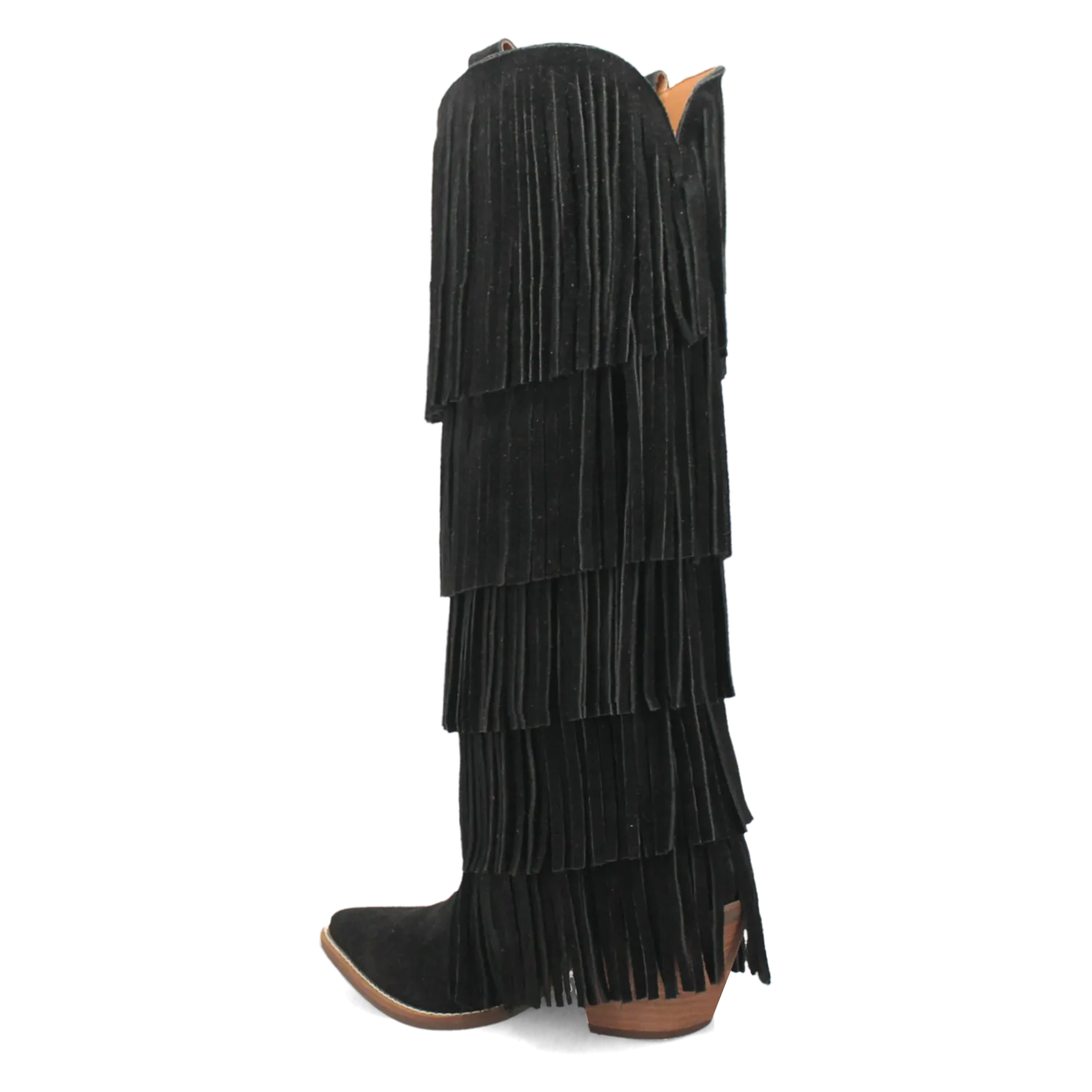 Wild Child Black Suede Leather Fringe Boots (DS) BACKORDER NOVEMBER 2024