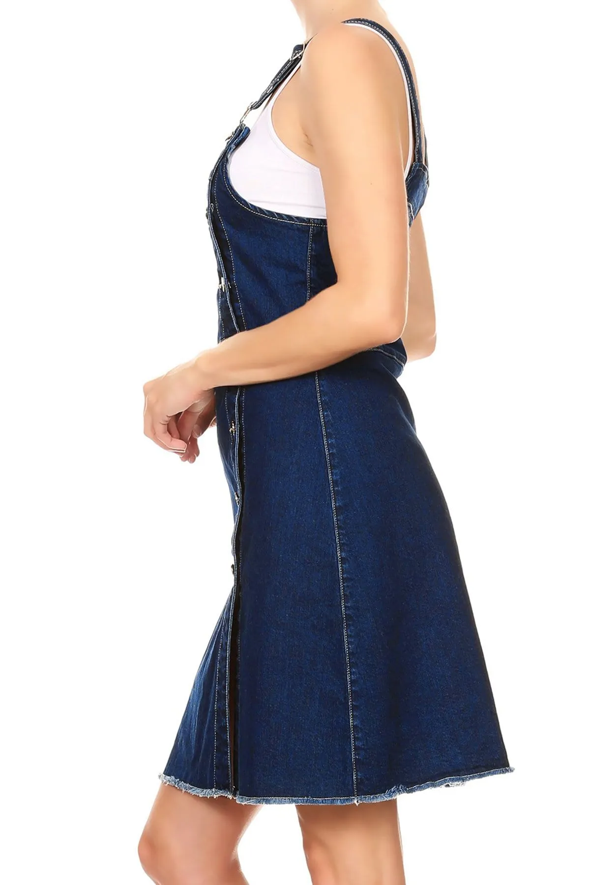 Womens 90s Fashion Adjustable Strap Denim Jean Overall Dress