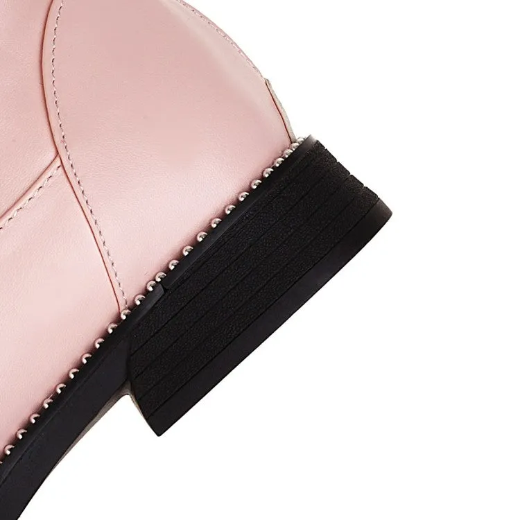Womens' Knot Low Heels Knee High Boots